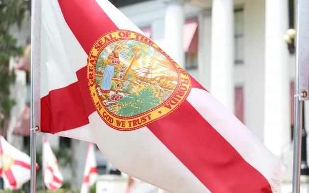 a flag with a flag on it.